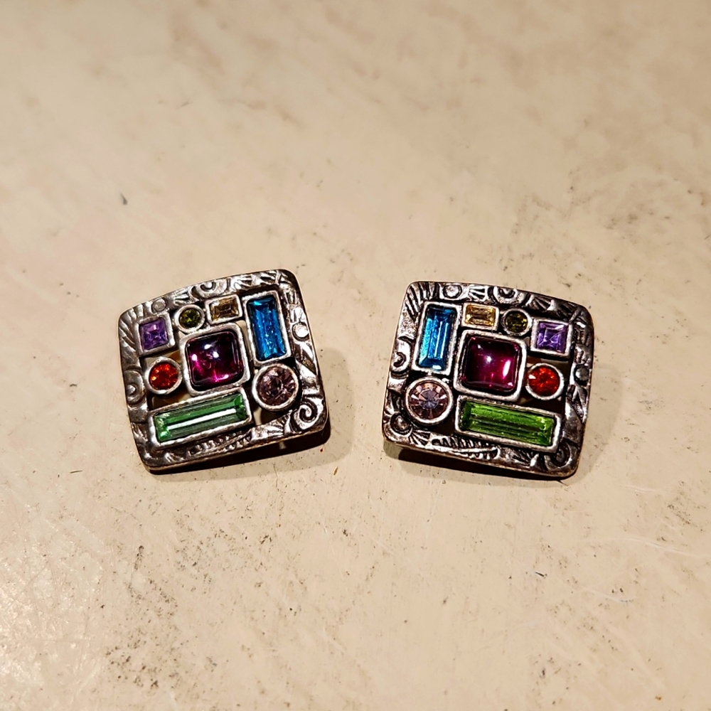 Patricia Locke clip on multi colored earrings